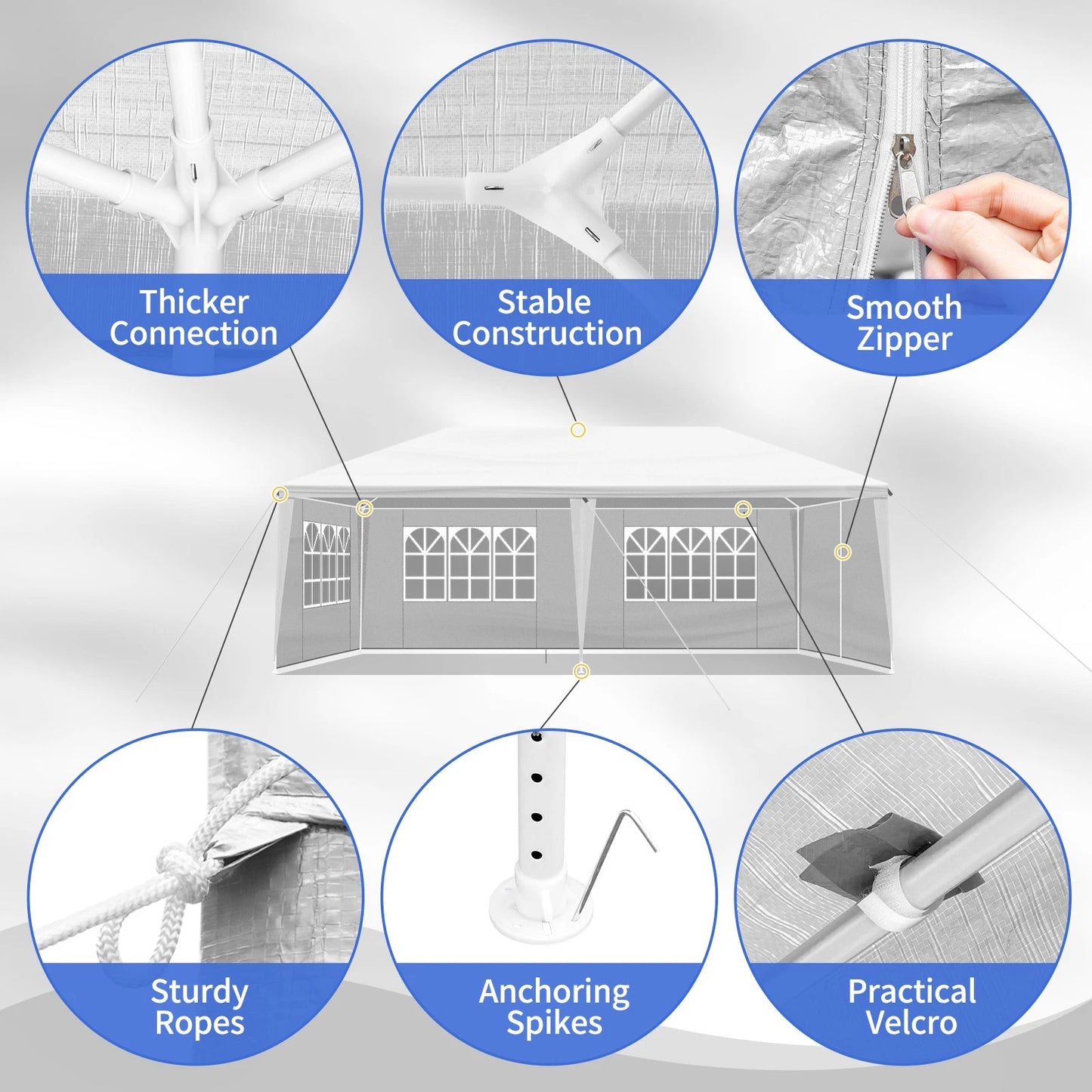 3x6M Gazebo Marquee Party Tent With Sides Waterproof Garden Patio Outdoor Canopy
