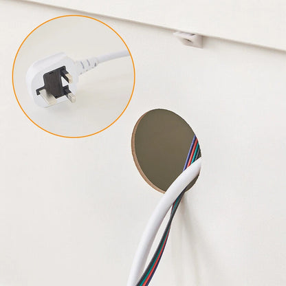 LED Light Bedside Table Nightstand High Gloss 2 Drawers USB Port Power Plug