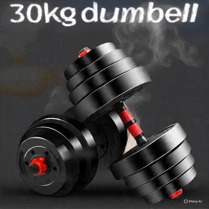 30kg Dumbbells Barbell Set with Connecting Rod
