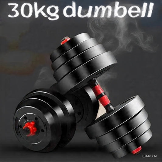 30kg Dumbbells Barbell Set with Connecting Rod