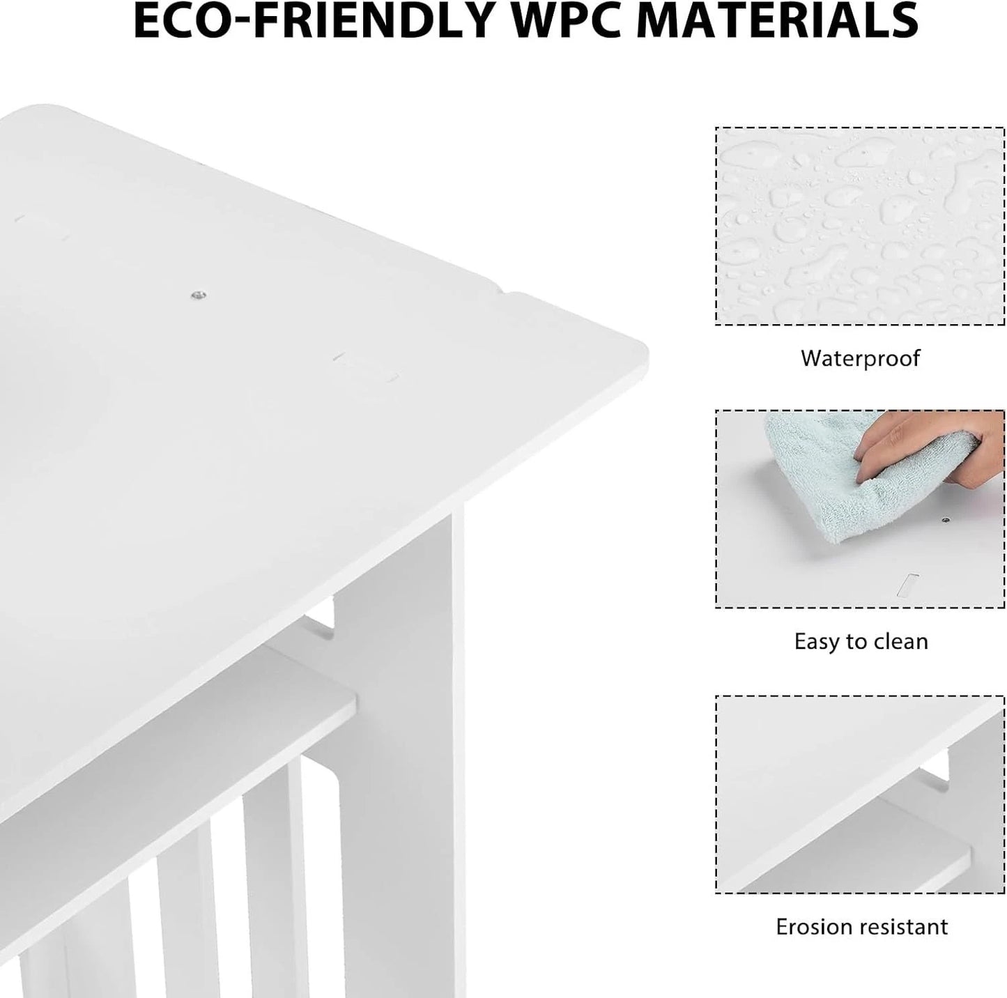 White Small Bedside Table Nightstand Tea Coffee Table Nightstand Storage Shelf