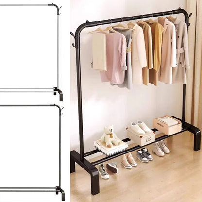 Heavy Duty Metal Clothes Rack Single Rail Garment Dress Indoor