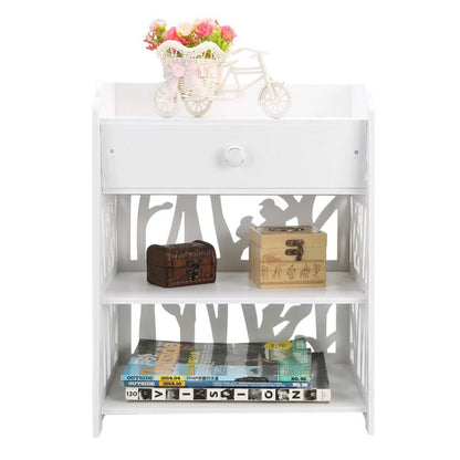 Bedside Table With White Drawer Cabinet