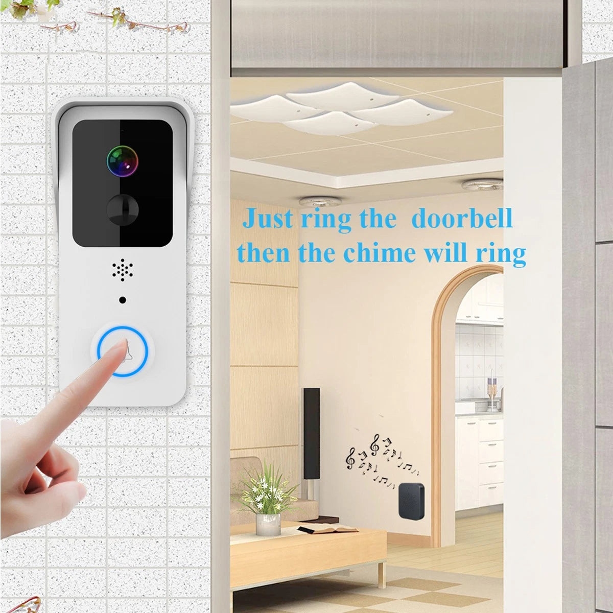 Wireless Smart WiFi Doorbell Video HD Camera Security Two-way Intercom Door Bell