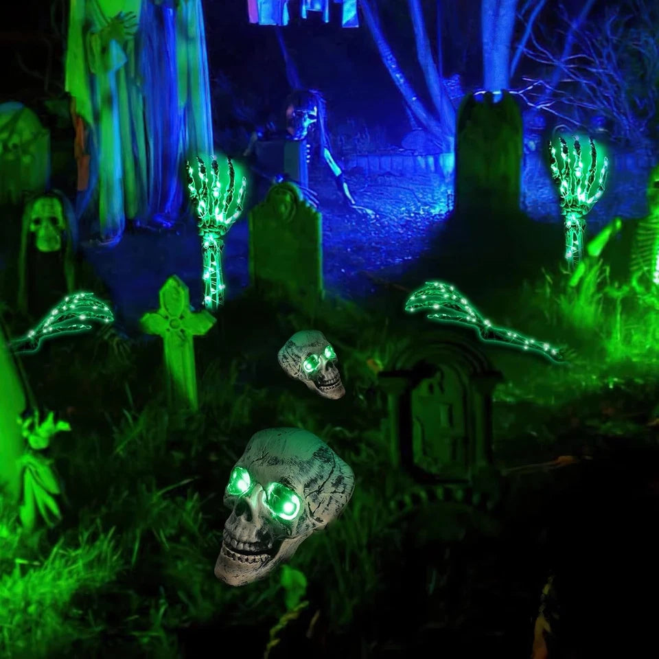 Large Ground Breaking Skeleton with Light Up Eyes Halloween Decoration Prop