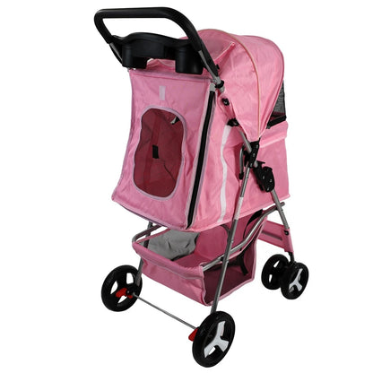 Pet Stroller Dog Cat Puppy Pram Pushchair Travel Cart Jogging Buggy Carrier