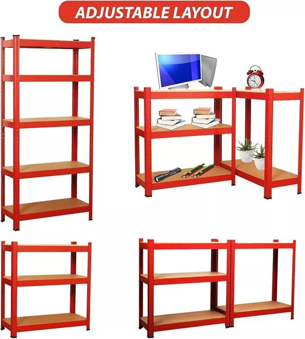Garage Racking 5 Tier Shelving Unit Boltless Heavy Duty Metal Shelf Shed Storage
