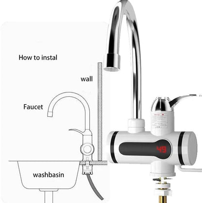 360° Kitchen Electric Heater Instant LED Faucet Home Hot Water Tap Fast Heat New