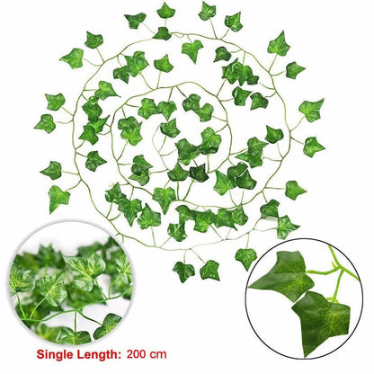 10x 2M Artificial Fake Ivy Hanging Plant Vine Leaf Greenery Garland Party Wedding Decor