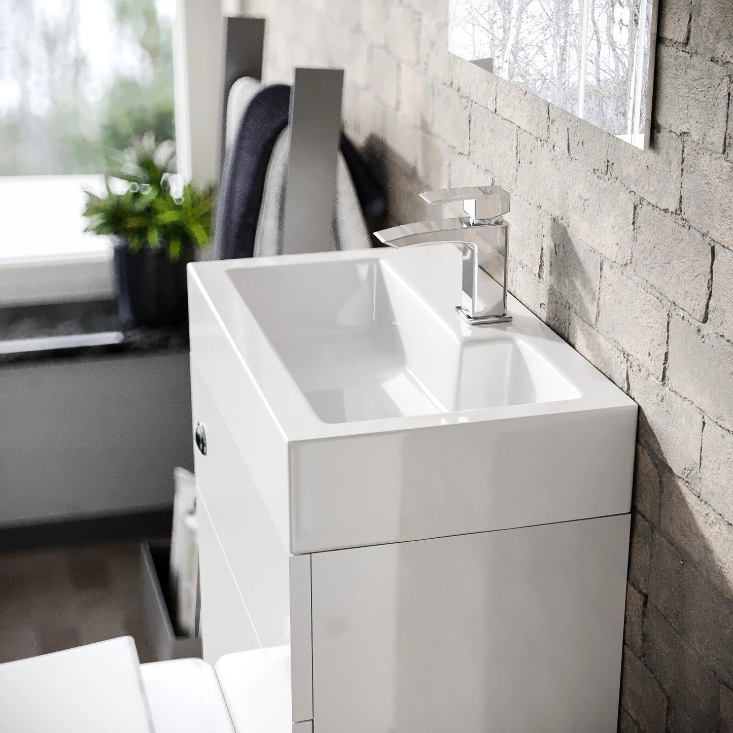 Debra 2 in 1 Compact Basin and BTW Rimless Toilet Combo Space Save Cloakroom