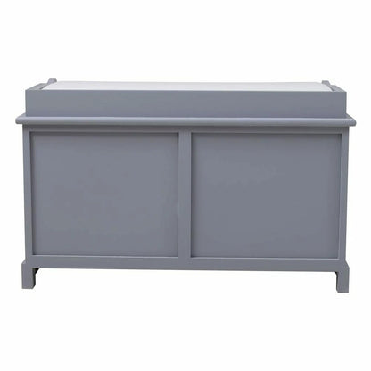 Large Shoe Storage Bench with Seat Cushion And 2 Rattan Basket Organiser Hallway
