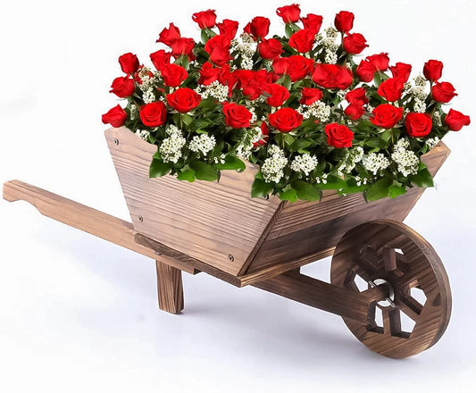Wooden Wheelbarrow Cart Home & Garden