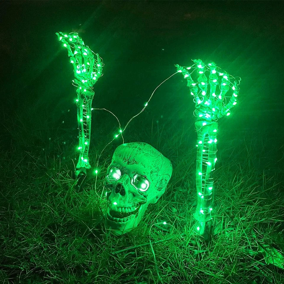 Large Ground Breaking Skeleton with Light Up Eyes Halloween Decoration Prop