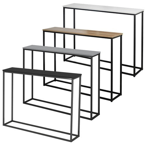 Wooden Free Standing Hallway Console Table Living Room Shelf Display Metal Legs
