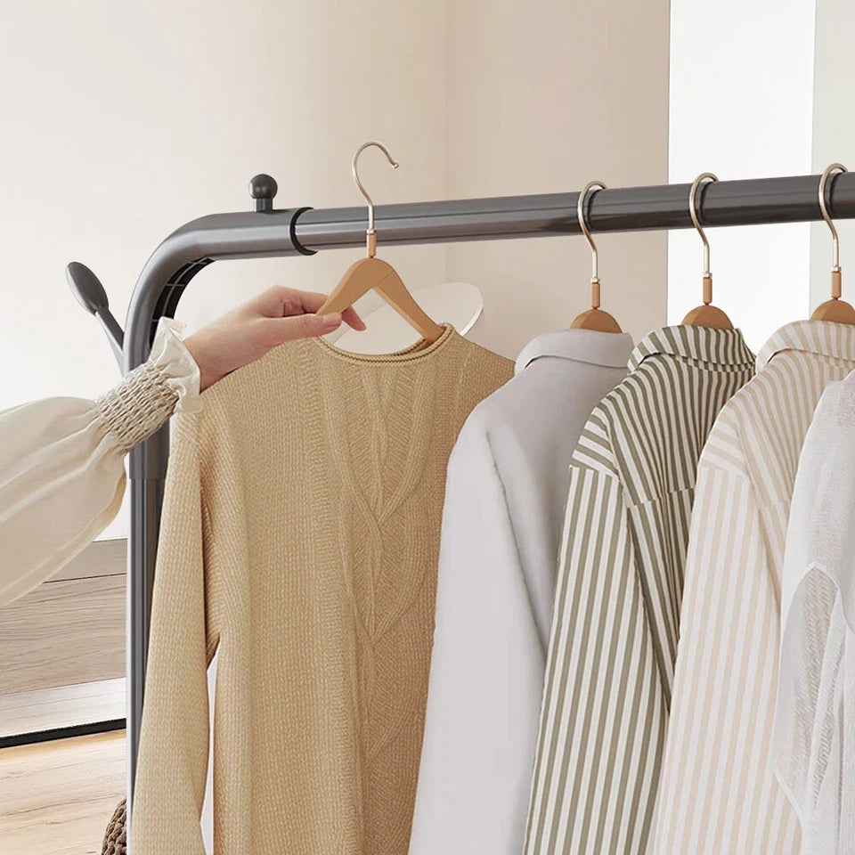 Heavy Duty Metal Clothes Rack Single Rail Garment Dress Indoor