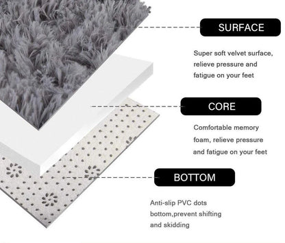 Cream Color Fluffy Large Rugs Anti-Slip Super Soft Carpet Mat Floor Living Room Bedroom Rug