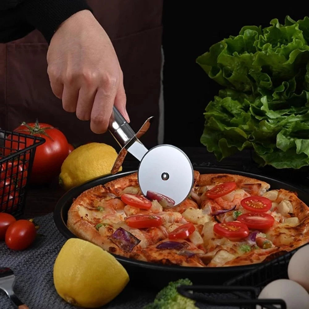 3Pcs Non-Stick Pizza Pan Carbon Steel Pizza Oven Tray Shallow Round Pizza Plate