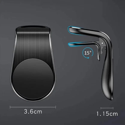 L Clip Magnetic In Car Phone Holder for Air Vent Mount Bracket Stand