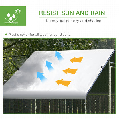 Walk In Chicken Run Galvanized Chicken Coop Hen House w/ Water-Resist Cover