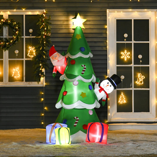 7ft Christmas Inflatable Tree LED Lighted for Indoor Outdoor Decor
