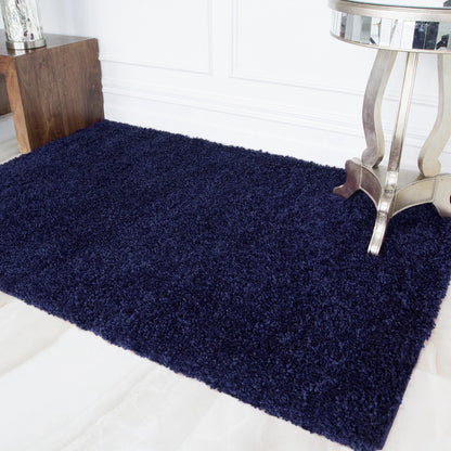Sale Fluffy Navy Dark Blue Blue Shaggy Rug Soft Thick Large Small
