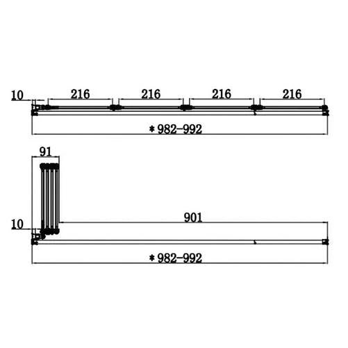 Bathroom 4 Panel Folding Bath Shower Screen Chrome 1000mm Reversible 4mm Glass