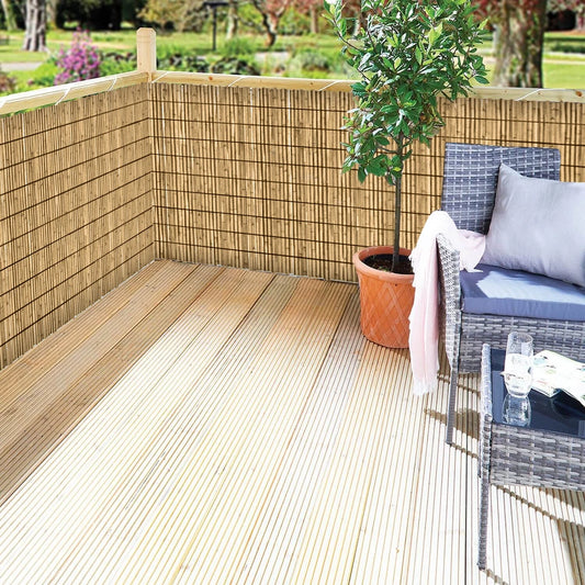 Bamboo Slat Fence Screen Roll Screening Fencing Privacy Sun Panel Garden Outdoor