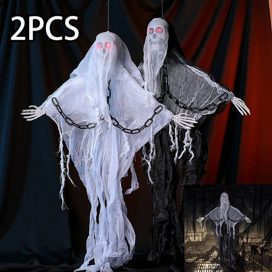 Faceless Ghost Light Up Animatronic Ghost - Halloween Decoration Prop (2 Pack)