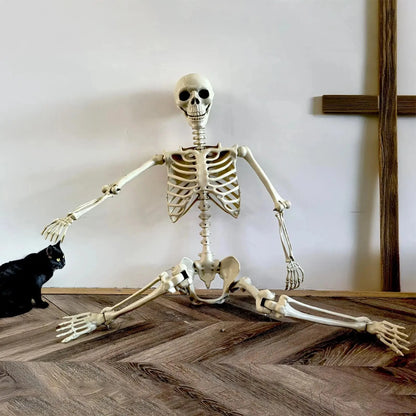 Halloween Human Skeleton Poseable Full Life Size Decoration Party Prop 90 cm