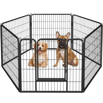 6 Panel Pet Playpen Heavy Duty Puppy Dog Pen Cat Rabbit Fence Foldable 60cm High