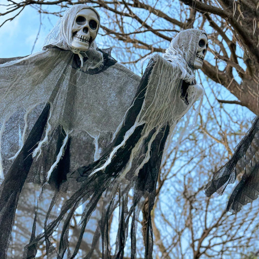 2PCS 80Cm Halloween Hanging Ghost Skeleton Decorations Prop Spooky Horror Scary