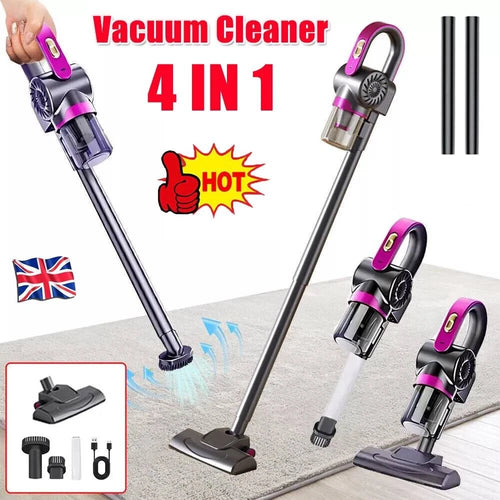 4 in 1 Stick Handheld Vacuum Cordless Vacuum Cleaner For Carpet Floor Pet Hair