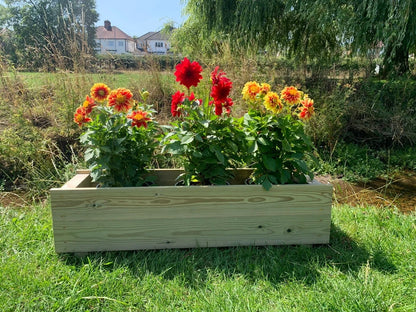 Long Garden Wooden Planter Trough Veg Wood Flower Boxes READY MADE