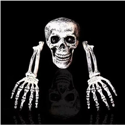 Skeleton Bones Prop Ground Breaking Scary Halloween Decoration Human Skull Party