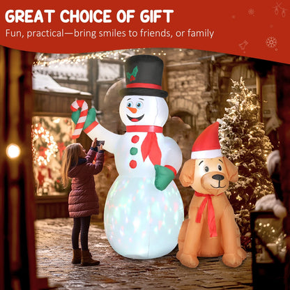 6FT Christmas Inflatables Snowman & Dog for Indoor Outdoor Decor
