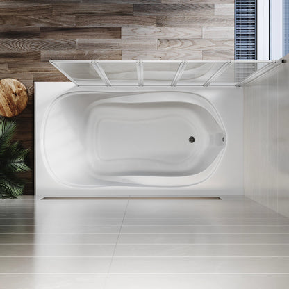 5 Folding Bath Shower Screen Black / Chrome Frame Wet Room Glass Panel 1200 x 1400mm