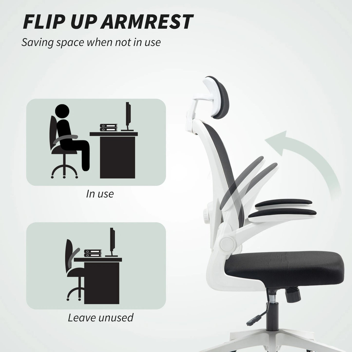 Ergonomic Mesh Office Chair with Headrest, Lumbar Support, Black