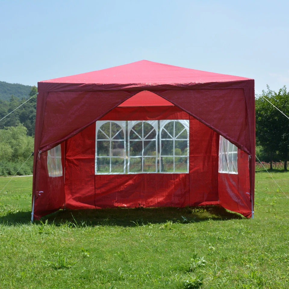 3x3m Waterproof Garden Outdoor PE Gazebo Marquee Canopy Party Tent