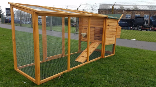 LARGE 8FT CHICKEN COOP HEN POULTRY ARK HOUSE HUTCH RUN NEST