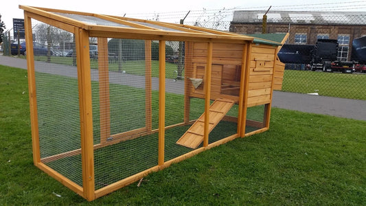 LARGE 8FT CHICKEN COOP HEN POULTRY ARK HOUSE HUTCH RUN NEST