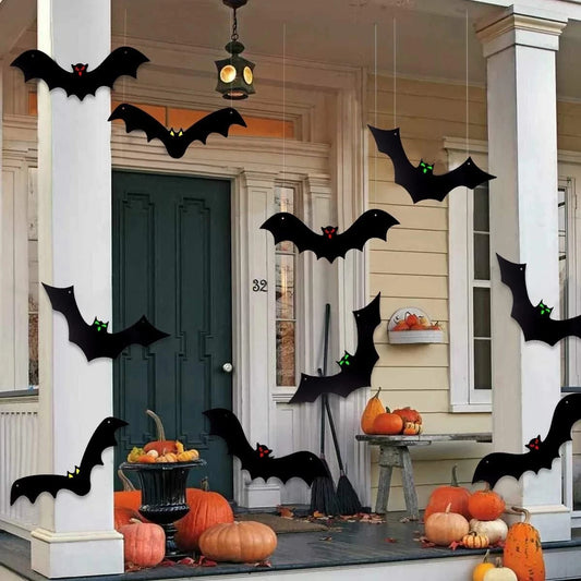 12PCS Halloween Hanging Bats, Halloween Flying Bat Hanging Decorations