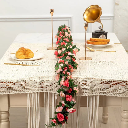 6pcs pink 48 FT Flower Garland Fake Rose Vine Artificial Flowers Hanging decor
