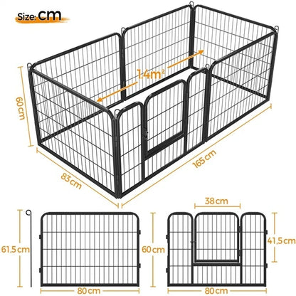 6 Panel Pet Playpen Heavy Duty Puppy Dog Pen Cat Rabbit Fence Foldable 60cm High