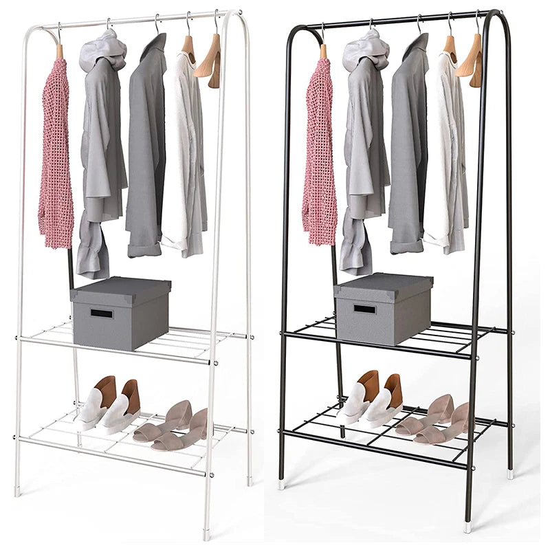 Metal Clothes Rail Hanging Rack Garment Display Stand Storage Shelf