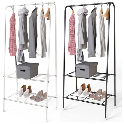 Metal Clothes Rail Hanging Rack Garment Display Stand Storage Shelf