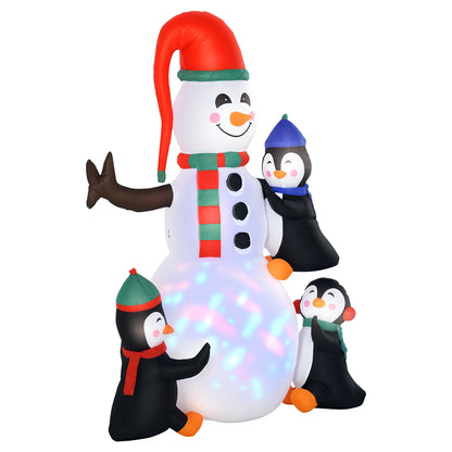 6ft Inflatable Christmas Decoration Snowman Three Penguins LED Lighted Outdoor