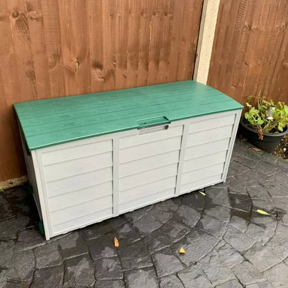 LARGE PLASTIC GARDEN STORAGE BOX OUTDOOR WATERPROOF DECK CONTAINER