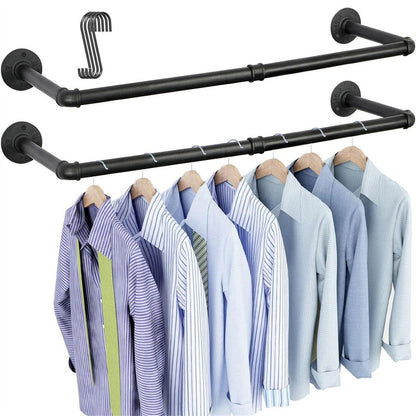 2X Super Strong Bearing Metal Pipe Clothes Rack Clothes Hanger Pole Garment Bar