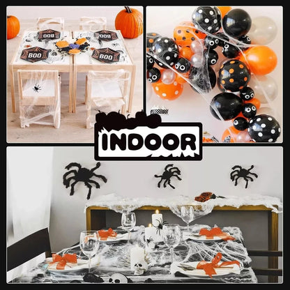 100cm LED Light Halloween Decoration Giant Spider Web Party Props Outdoor Decor