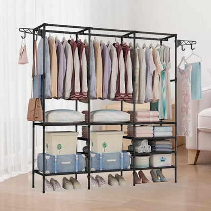 Clothes Rail Rack Garment Hanging Stand Shoe Storage Shelf Open Wardrobe